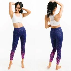 ZYIA Blue and Pink Speckled Leggings